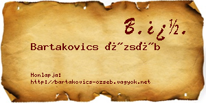 Bartakovics Özséb névjegykártya